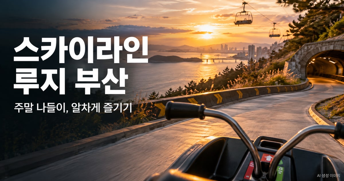 스카이라인 루지 부산 나들이를 표현한 사진형 AI 이미지 · 실제 시설 촬영 사진이 아닙니다.