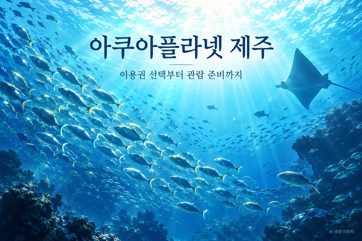제주 아쿠아플라넷 방문 안내를 위한 AI 콘셉트 일러스트